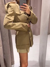 Khaki Spliced Single Breated Jacket